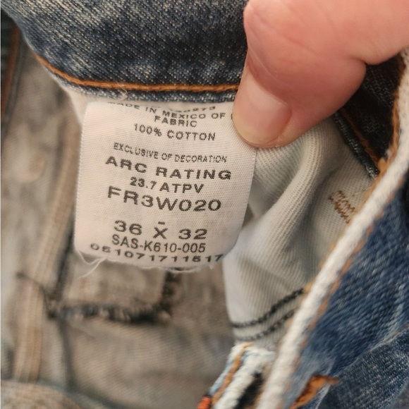 Wrangler Jeans FR Flame Resistant Riggs Work Wear Carpenter mens 36x32 - Picture 7 of 7